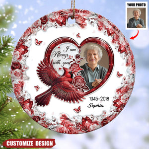 I am Always with You - Personalized Circle Ceramic Ornament