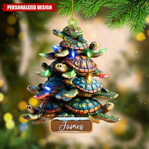 Personalized Sea Turtle Christmas Tree Ornament-Christmas Gift For Turtle Lover