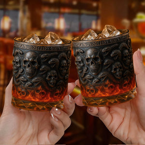 Snake and Skull Whiskey Glass