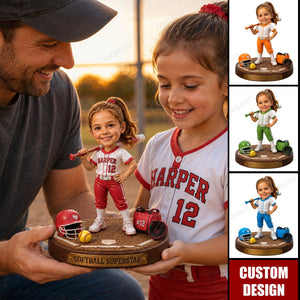 Personalized Softball Gift Acrylic Plaque, Photo Softball Player Figurine