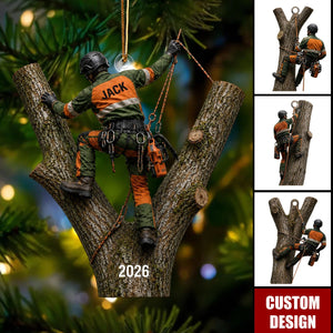 Personalized Arborist Christmas Ornament, Tree Climber Gift