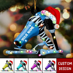 Personalized Blow dryer Set Acrylic Christmas Ornament Gift For Hairdresser