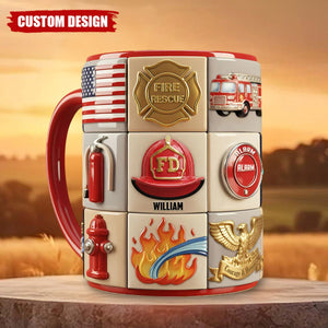 Firefighter Coffee Accent Mug - Personalized Gifts For Firefighter Coffee Mug
