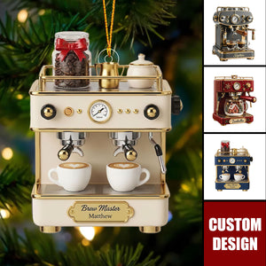 Personalized Coffee Maker Ornament - Gift For Coffee Lovers