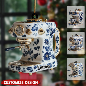 Personalized Coffee Maker Machine Christmas Ornament