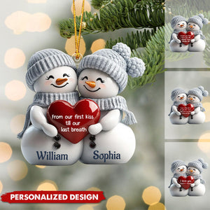 2025New Release Couple Snowman Christmas Personalized Acrylic Ornament