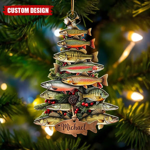 Personalized Fishing Christmas Ornament, Fisherman Gift