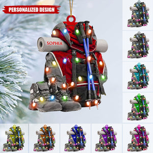 Personalized Hiking Bag Christmas Ornament,Camping Lover Gift,Keepsake Gift For Camper New Release Hiking Decor Gift