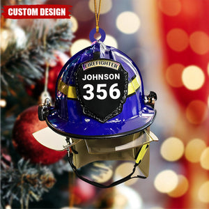 Personalized Firefighter Helmet Ornament - Fireman Gift, Firefighter