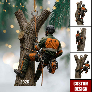 Personalized Arborist Christmas Ornament, Tree Climber Gift