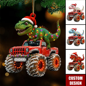 Personalized Dinosaur Christmas Ornament, Monster Truck Ornament,Christmas Gift For Child