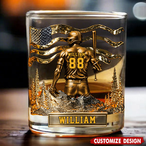 Personalized Baseball Whiskey Glass - Gifts For Baseball Lovers