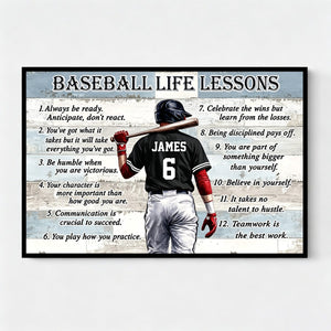 Personalized Baseball & Softball Life Lessons Poster - Gift for Sports Families