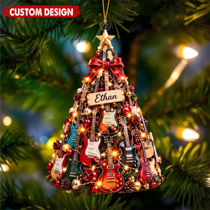 Personalized Guitar Christmas Ornament, Guitarist Gift