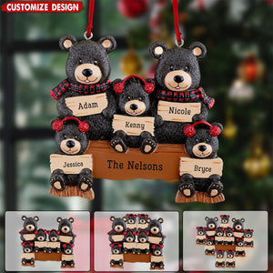 Holiday Bear Family - Personalized Ornament - Gift For Family