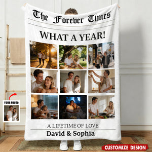 Personalized Newspaper Couple Blanket