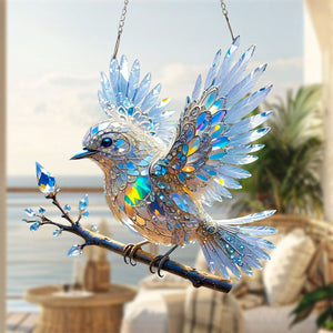 Crystal Sky Bluebird Window Hanging Ornament - Gift for Bird Lover