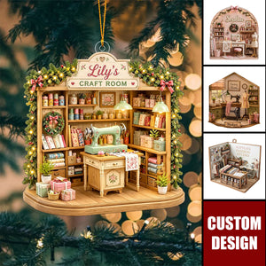 Personalized Holiday Sewing Room Ornament - Sewing Lover Gift