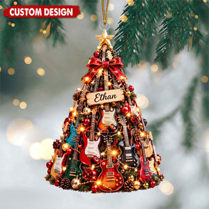 Personalized Guitar Christmas Ornament, Guitarist Gift