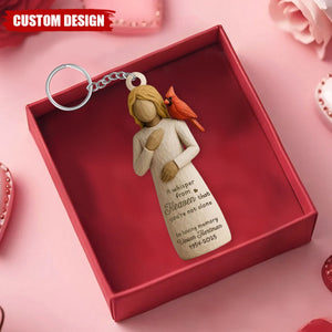 Always With You Cardinal & Woman Personalized Acrylic Keychain, Memorial Sympathy Gift