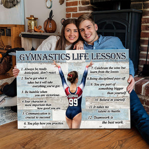 Personalized Gymnast Girl Canvas Poster-Gift For Daughter Granddaughter Teen Girl