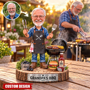 Personalized BBQ Dad Acrylic Plaque, Custom Photo Grill Master Sign, Backyard Barbecue Decor