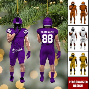 Personalized Football Player Ornament Gift For Football Lover
