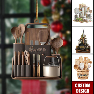 Personalized Kitchen Utensils Christmas Ornament
