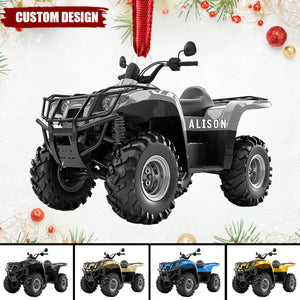 Personalized Quad Bike Christmas Ornament, Off Road Dirt Bike Ornament, Quad Racer Dirt Bike Rider Ornament With Name, 2D Acrylic Ornament