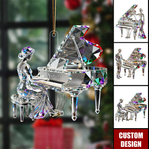 Personalized Piano Christmas Ornament