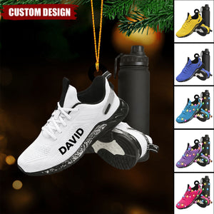 Personalized Runner Shoes Christmas Ornament, Custom Marathon Ornament, Running Christmas Ornament
