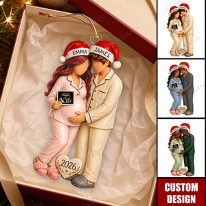 Personalized Pregnancy Ornament, Expecting Parents Gift, Baby Announcement