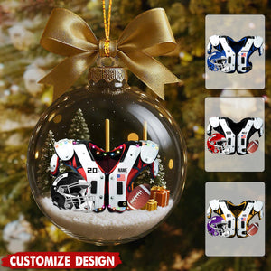 Personalized Football Transparent Ornament - Gift For American Football Lovers