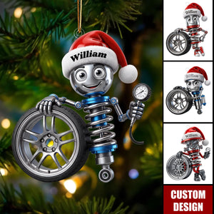 Personalized Car Guy Ornament, Custom Mechanic Christmas Ornament
