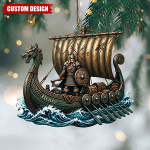 Personalized Viking Ship Christmas Ornament,Viking Lover Gift