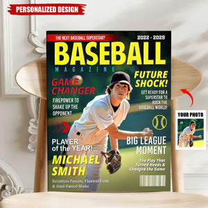 Custom Baseball Magazine Cover, Graduation Gifts for Baseball Player