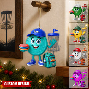 Personalized Cute Disc Golf Ball Mascot Ornament - Gift for Disc Golf Lover - New Release