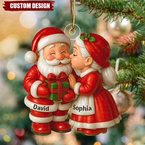 Personalized Santa And Mrs. Claus Christmas Ornament, Growing Old Together Custom Acrylic Keepsake, Holiday Gift For Couples And Loving 2025