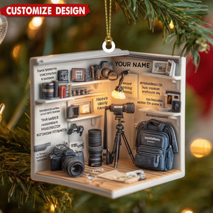 Personalized Camera Christmas Ornament-Gift For Photographer
