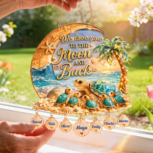 Mother Turtle And Baby Suncatcher - Personalized Gifts For Mom