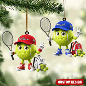 New Release - Personalized Cute Tennis Mascot Ornament - Gift for Golf Lover