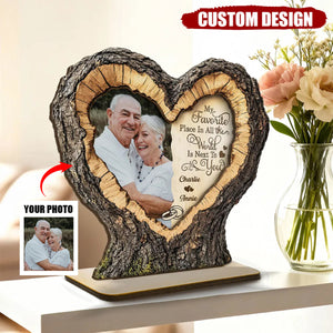 Personalized Favorite Place Next To You Couple Wooden Plaque - Anniversary Gift, Valentine's Gift For Him, For Her