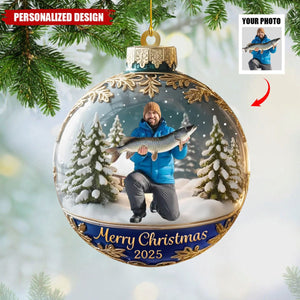 Personalized Upload Photo Ornament-Gift For Fishing Lover