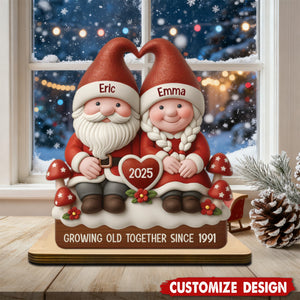 Personalised Wooden Cuople Xmas Plaque - Gift For Couple