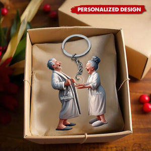 Funny Old Couple-Personalized Keychain-Gifts For Couple