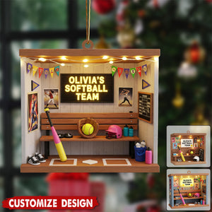 Personalized Softball Christmas Ornament