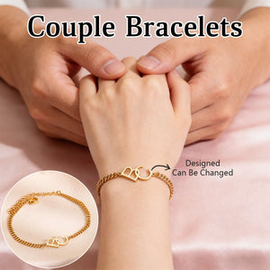 Personalized Couple Two Initial Bracelet-Anniversary Gifts