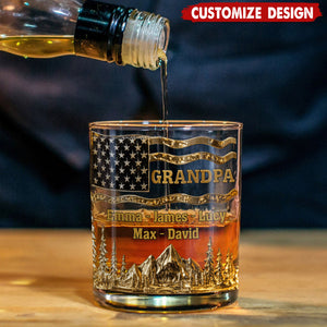 Cool Grandpa/Dad/Uncle Drink Whiskey - Personalized Grandpa/Dad/Uncle Whiskey Glass