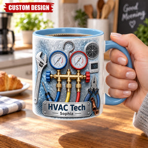 Personalized HVAC Mug Coffee Mug for Technicians, Heating Cooling Service Technician Gift