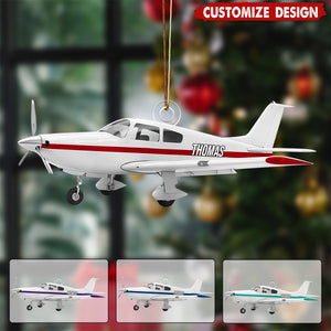 Personalized Airplane Christmas Ornament - Gift For Aviation Lover